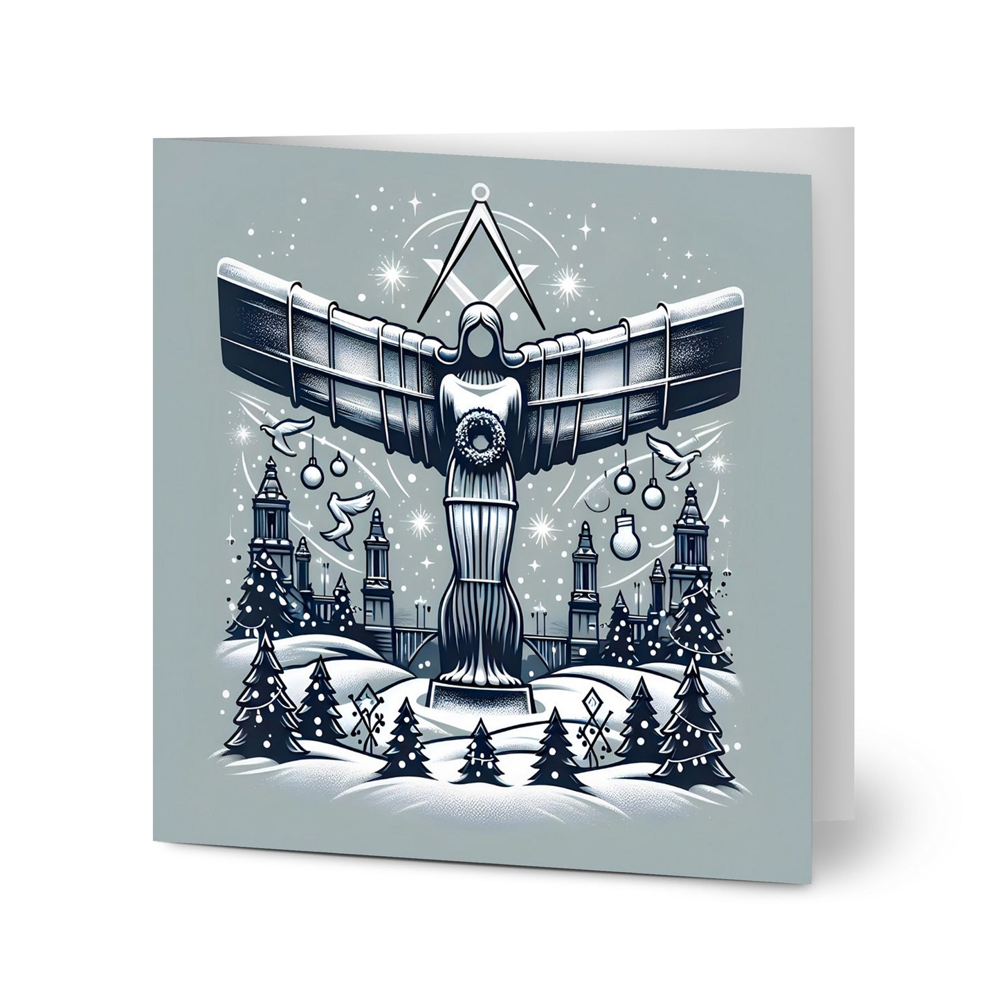 Angel Of The North Freemason Christmas Card