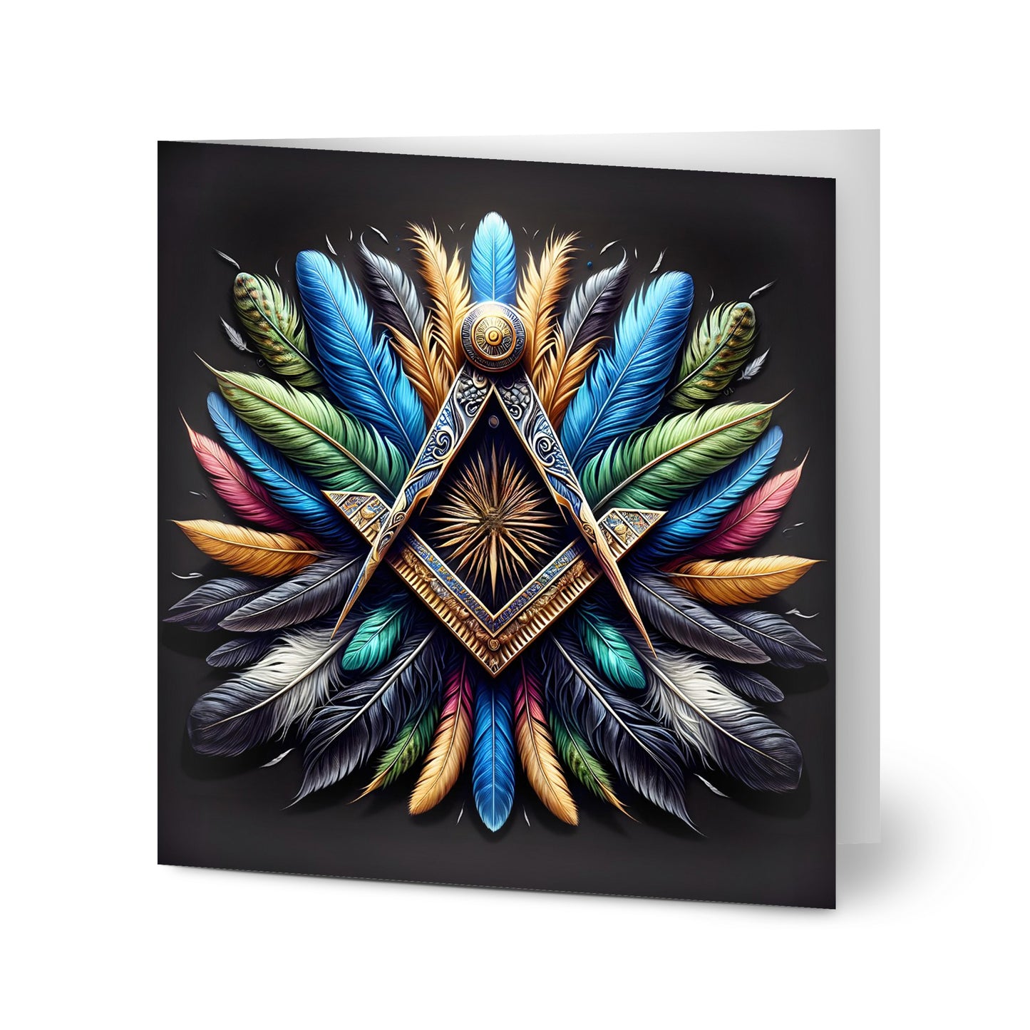 Personalised Masonic Feather Cards (pack of 10)