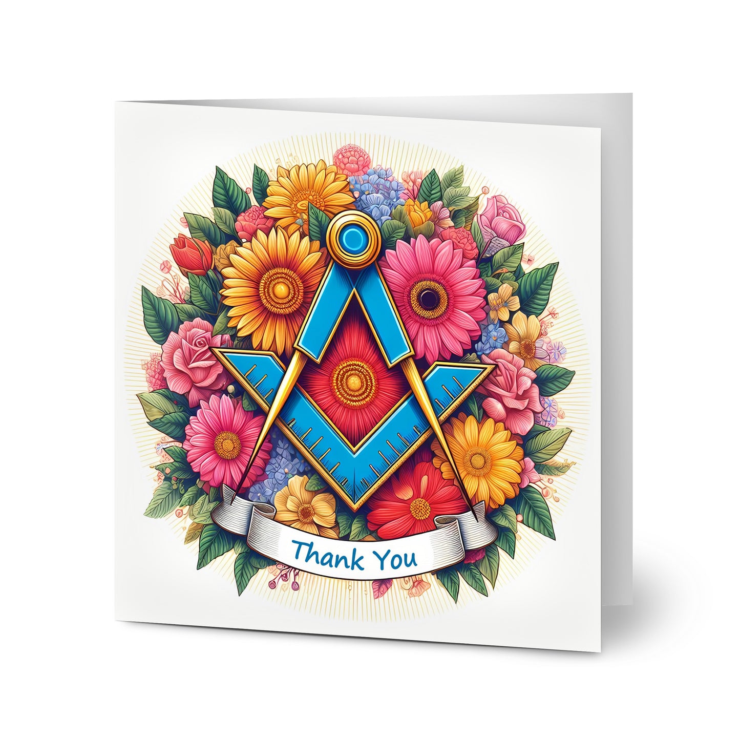 Floral Masonic 'Thank You' Cards (pack of 10)
