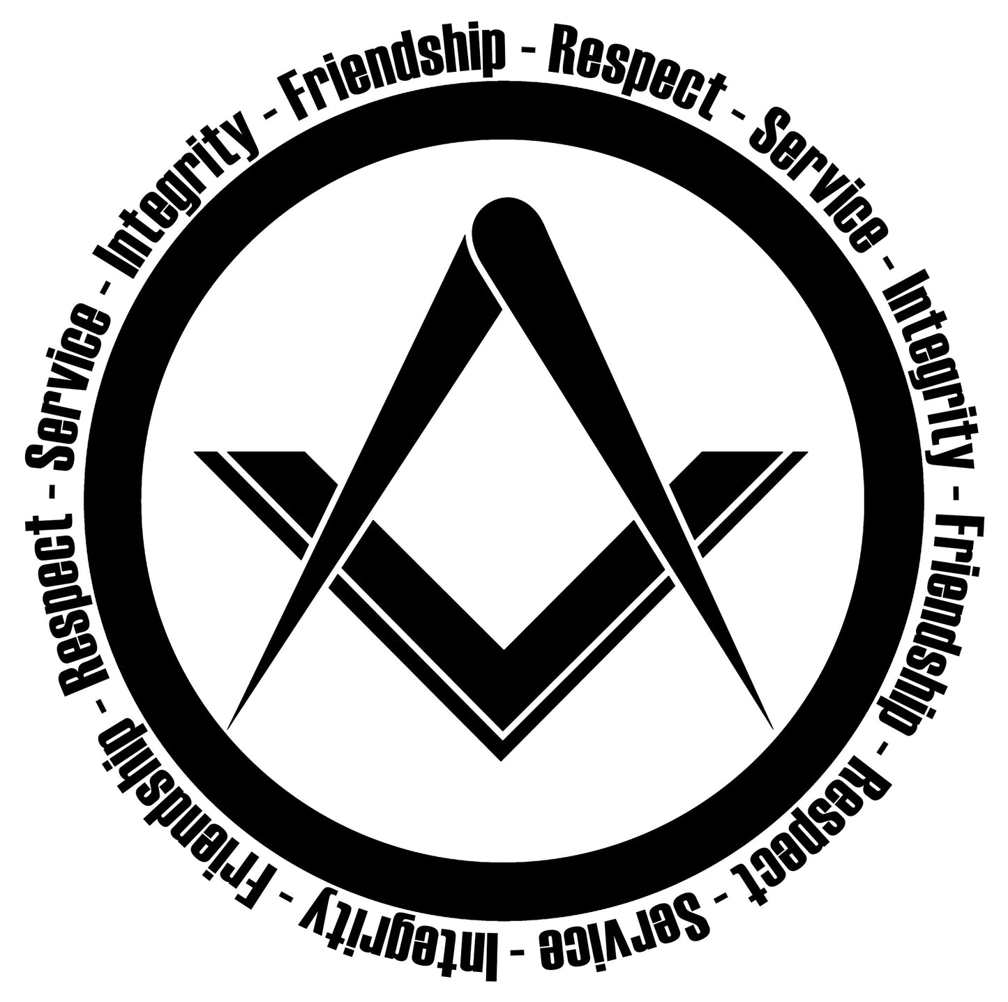 Integrity Friendship Respect Service Masonic Gift Mug