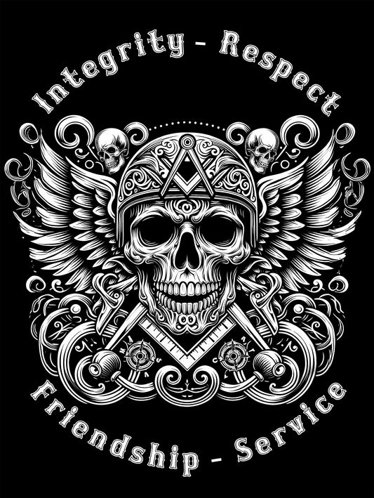 Biker Style - Integrity Friendship Respect Service Masonic T-Shirt