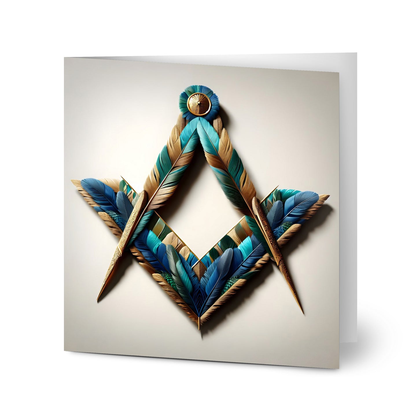 Personalised Masonic Colourful Feather Cards (pack of 10)