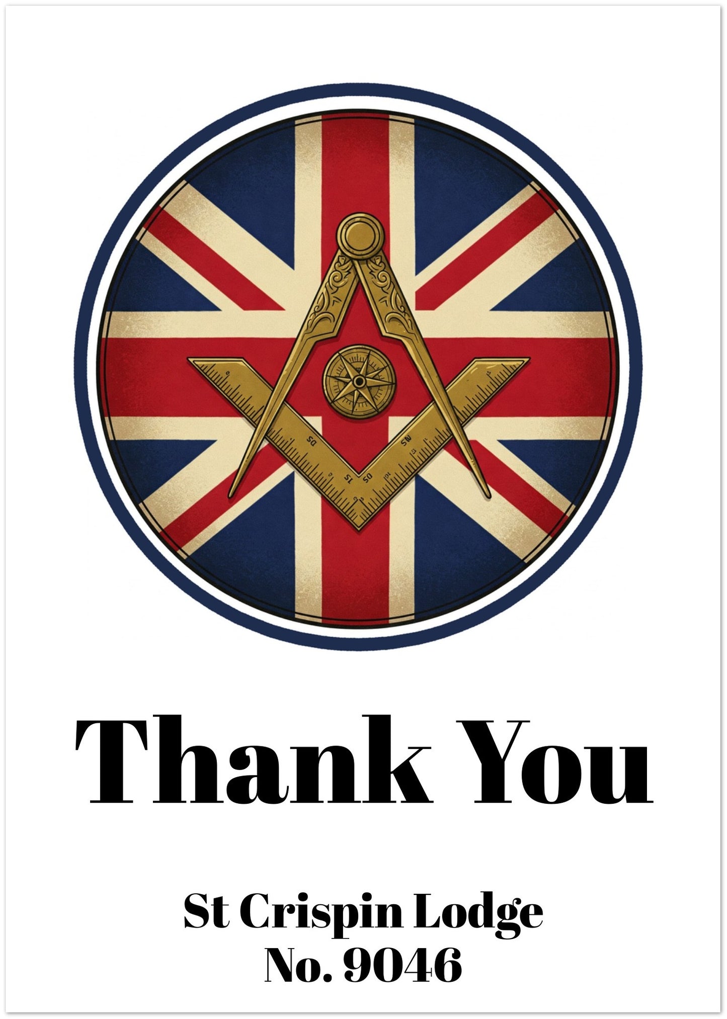 Personalised Great Britain Masonic Greeting Cards (pack of 10)