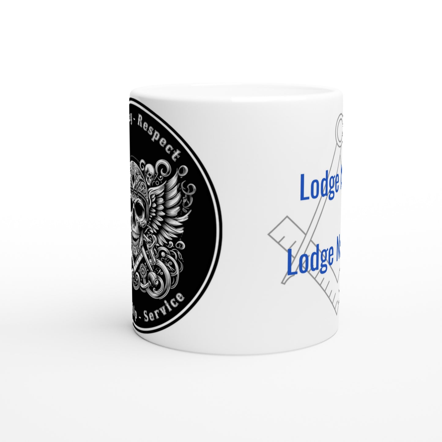 Personalised Masonic Biker Skull Gift Mug