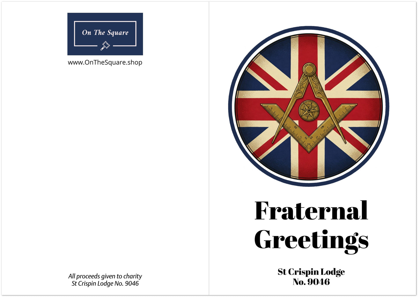 Personalised Great Britain Masonic Greeting Cards (pack of 10)