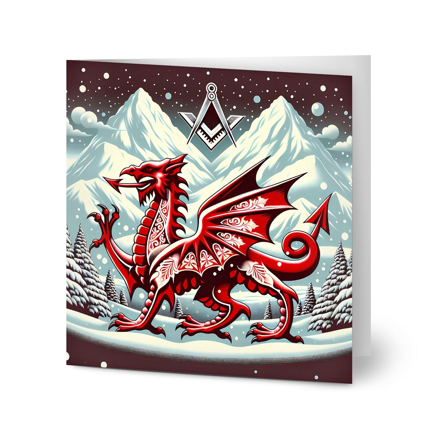 Welsh Red Dragon Christmas Card