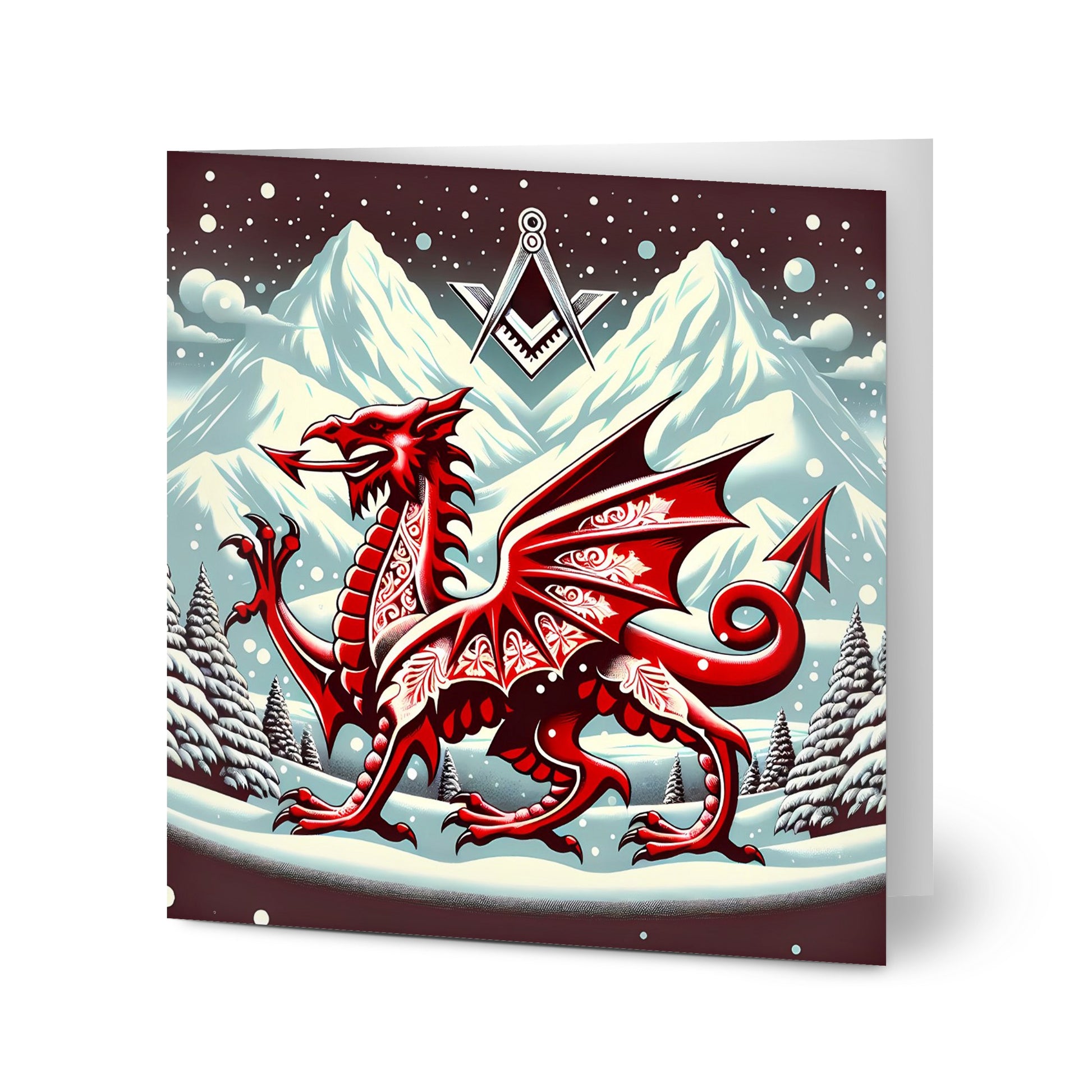 Welsh Red Dragon Christmas Card